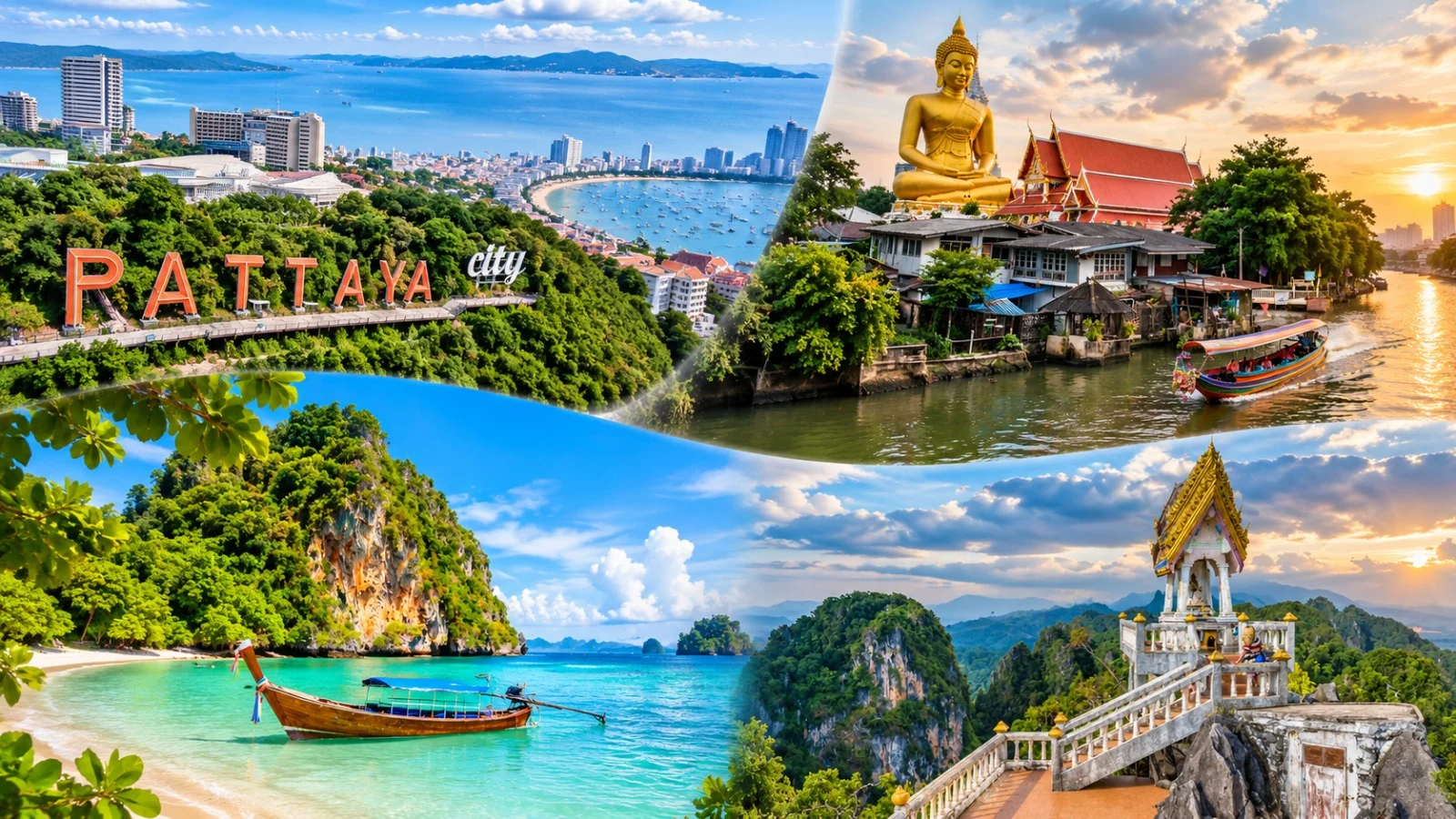 2N Pattaya + 1N Bangkok + 3N phuket + 2N krabi tour package (3★ Hotel )