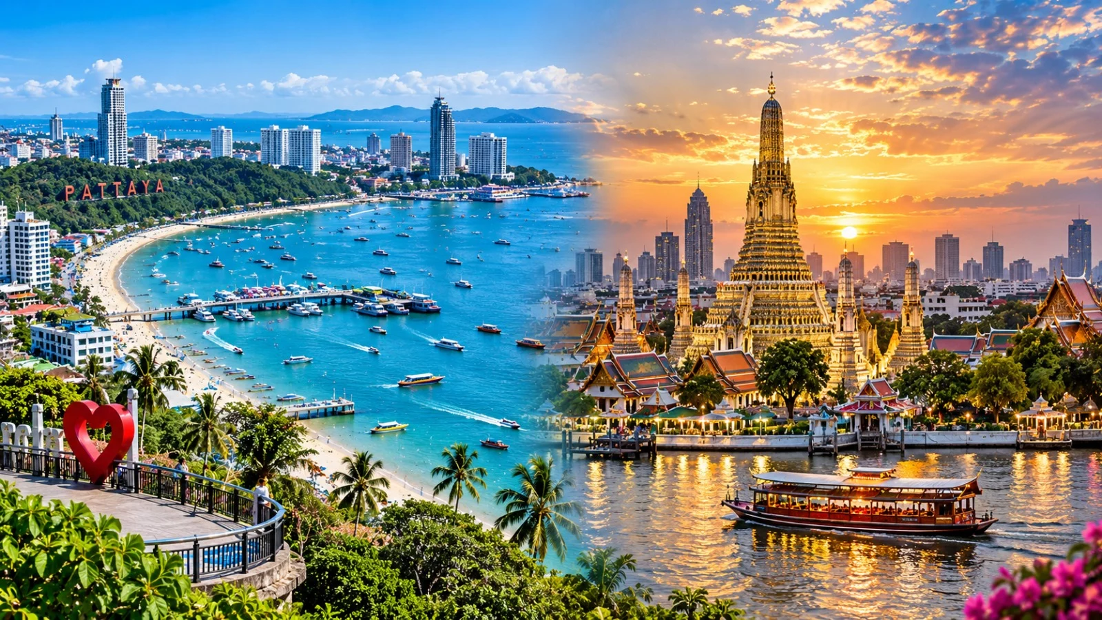 3N pattaya + 1N bangkok tour package (4 ★ Hotel )