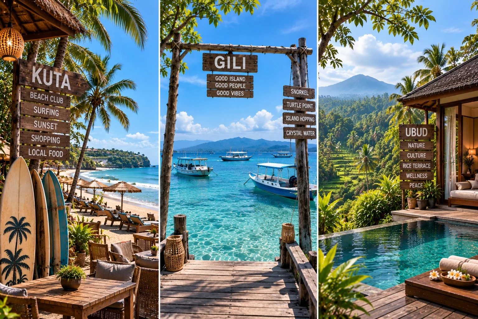 4N Kuta + 2N Gili + 2N ubud (4 ★ Hotel )