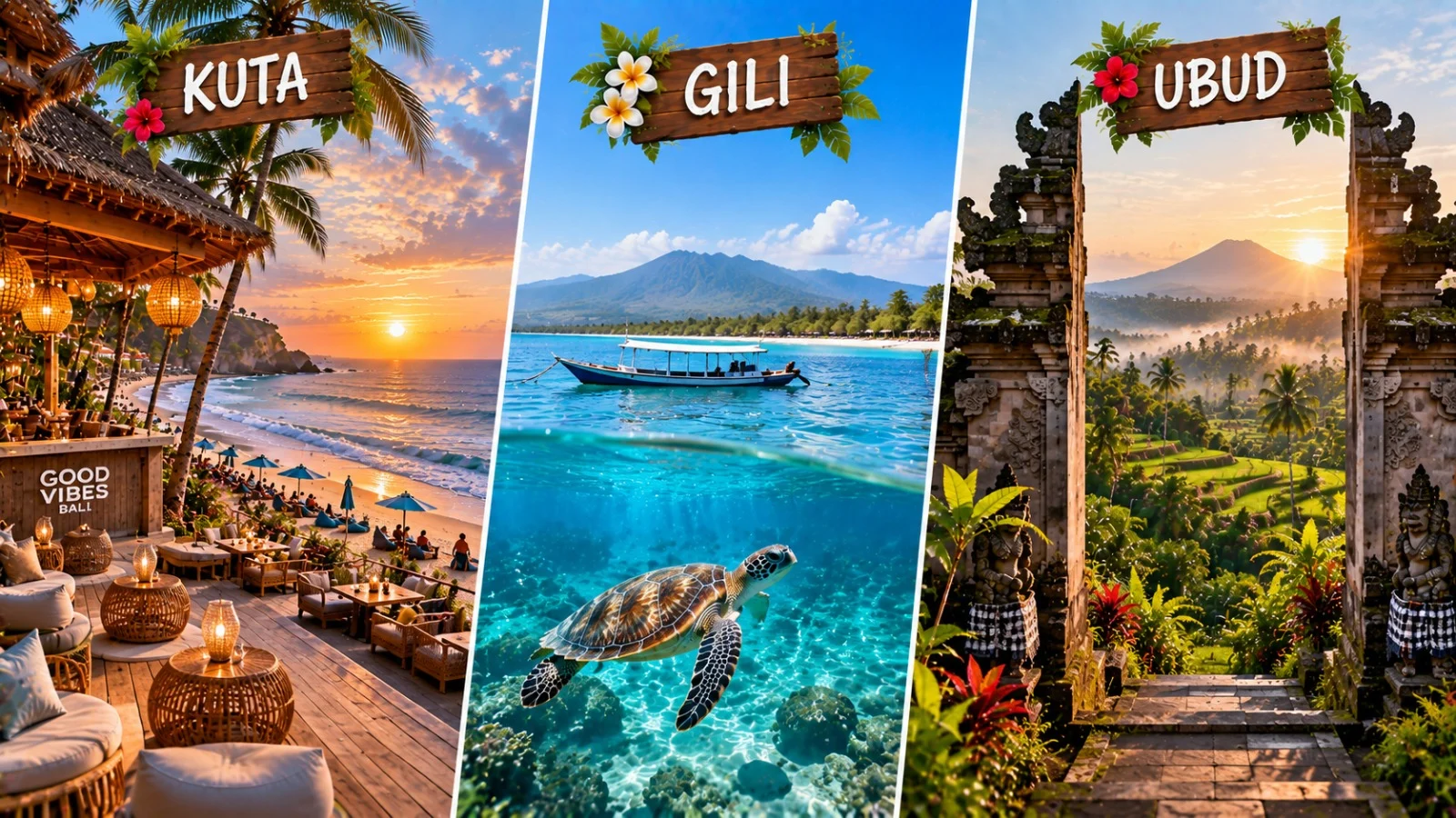 4N Kuta + 1N Gili + 2N Ubud
